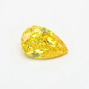 0.34ct PEAR Fancy Vivid Yellow VVS1 Coloured Lab diamond
