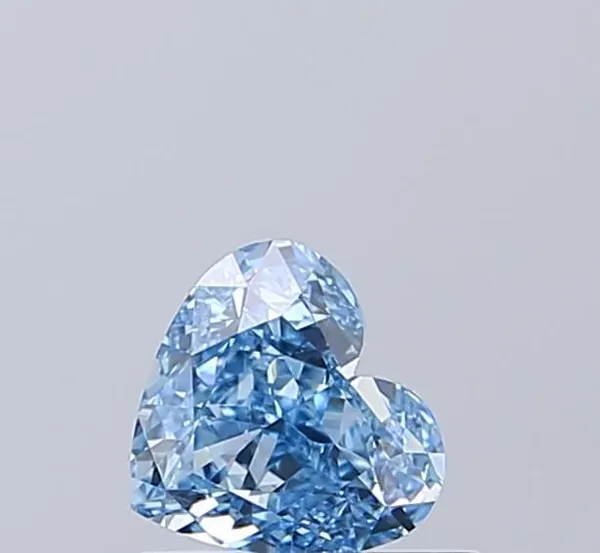 0.72ct HEART Fancy Vivid Blue VVS2 Coloured Lab diamond