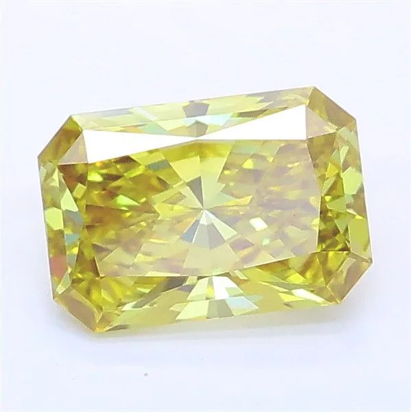 1.07ct RADIANT Fancy Vivid Yellow VVS2 Coloured Lab diamond