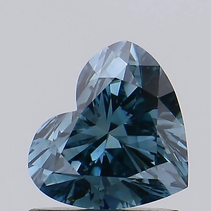 0.90ct HEART Fancy Vivid Green Blue VS1 Coloured Lab diamond