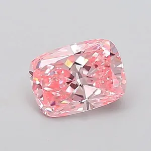 1.09ct CUSHION Fancy Vivid Pink VS1 Coloured Lab diamond