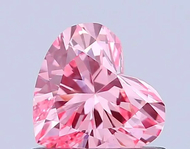 0.65ct HEART Fancy Vivid Pink VS2 Coloured Lab diamond