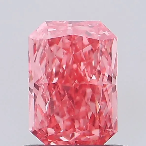 0.86ct RADIANT Fancy Vivid Pink VVS2 Coloured Lab diamond