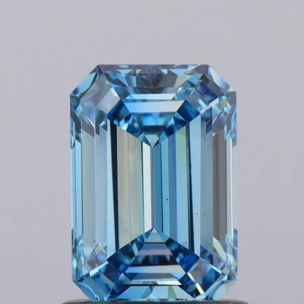 1.06ct EMERALD Fancy Vivid Blue VS1 Coloured Lab diamond