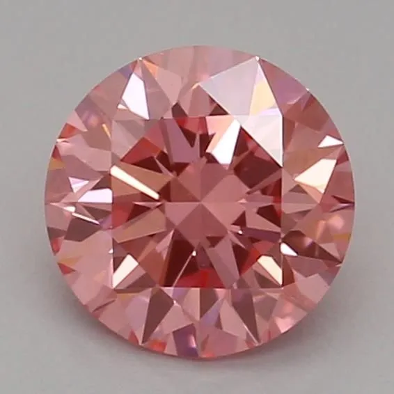 0.52ct ROUND Fancy Vivid Pink VS1 Coloured Lab diamond
