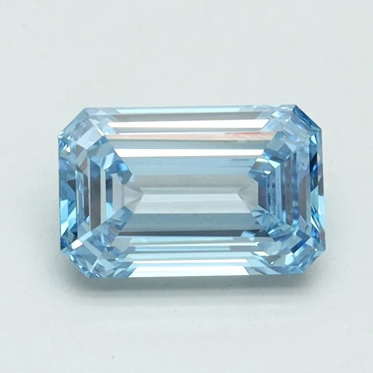 1.00ct EMERALD Fancy Intense Blue VVS2 Coloured Lab diamond