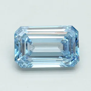 1ct EMERALD Fancy Intense Blue VVS2 Coloured Lab diamond
