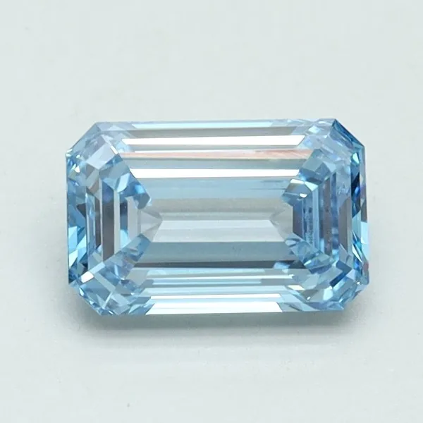 1ct EMERALD Fancy Intense Blue VVS2 Coloured Lab diamond