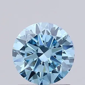 0.92ct ROUND Fancy Vivid Blue VVS2 Coloured Lab diamond