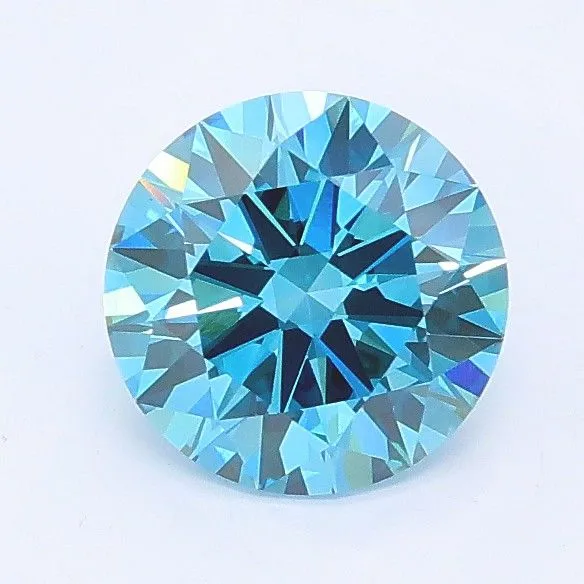 1.04ct ROUND Fancy Vivid Blue VVS2 Coloured Lab diamond