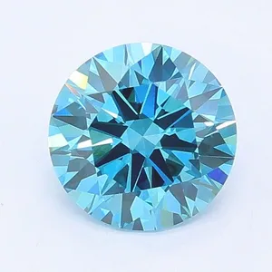 1.04ct ROUND Fancy Vivid Blue VVS2 Coloured Lab diamond
