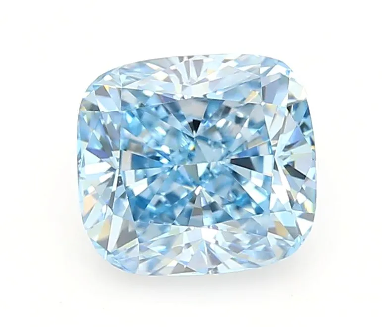 1.08ct CUSHION Fancy Vivid Blue VVS2 Coloured Lab diamond