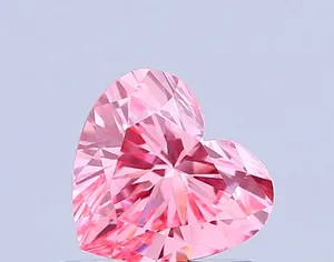 0.77ct HEART Fancy Vivid Pink VVS2 Coloured Lab diamond