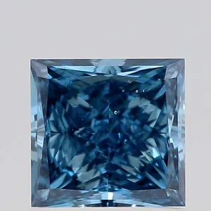 1ct PRINCESS Fancy Vivid Blue VS2 Coloured Lab diamond