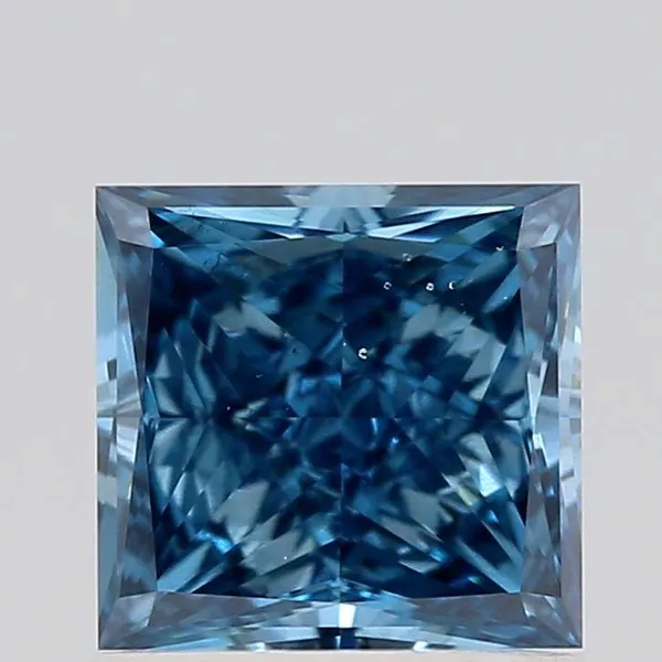 1ct PRINCESS Fancy Vivid Blue VS2 Coloured Lab diamond