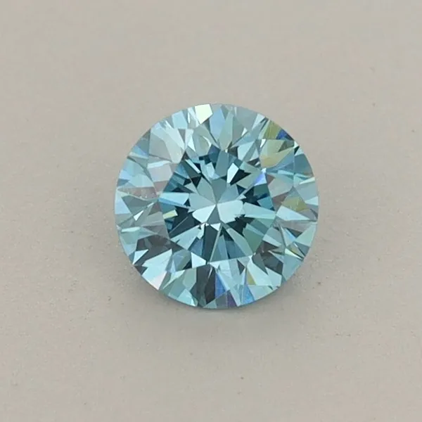 0.4ct ROUND Fancy Vivid Blue SI1 Coloured Lab diamond