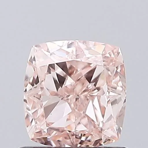 1.00ct CUSHION Fancy Orangey Pink VS1 Coloured Lab diamond