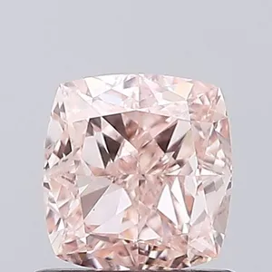 1ct CUSHION Fancy Orangey Pink VS1 Coloured Lab diamond
