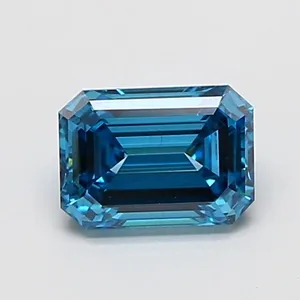 1.01ct EMERALD Fancy Vivid Blue VS1 Coloured Lab diamond