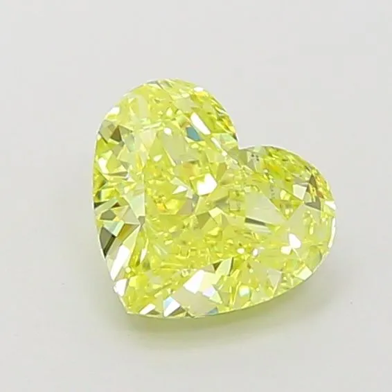 1.23ct HEART Fancy Vivid Yellow VVS1 Coloured Lab diamond