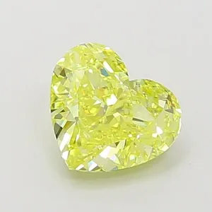 1.23ct HEART Fancy Vivid Yellow VVS1 Coloured Lab diamond