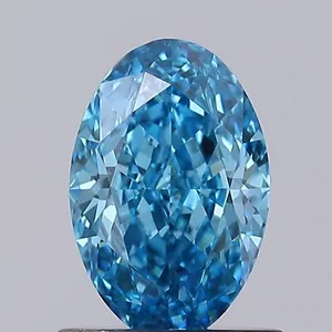 1.03ct OVAL Fancy Vivid Blue VVS2 Coloured Lab diamond