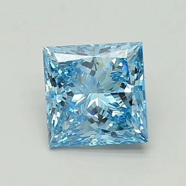 2.64ct PRINCESS Fancy Vivid Blue VS1 Coloured Lab diamond