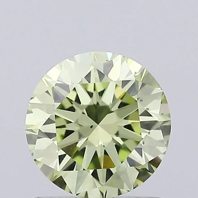 0.83ct ROUND Fancy Light Greenish Yellow VS2 Coloured Lab diamond