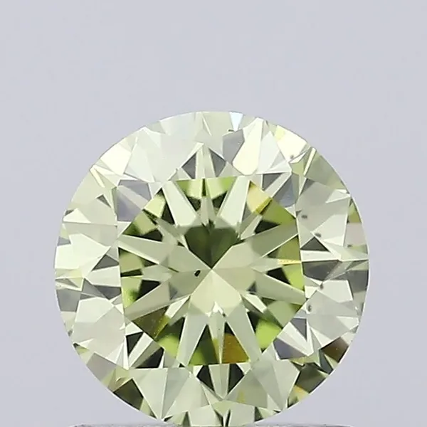 0.83ct ROUND Fancy Light Greenish Yellow VS2 Coloured Lab diamond