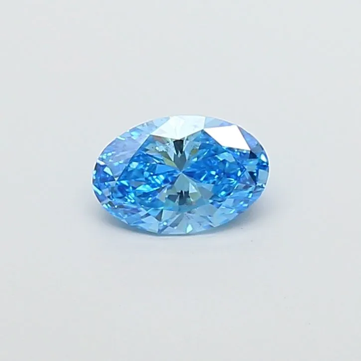 1.00ct OVAL Fancy Vivid Blue SI1 Coloured Lab diamond