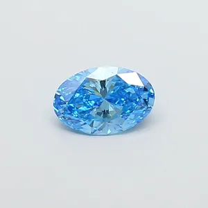 1ct OVAL Fancy Vivid Blue SI1 Coloured Lab diamond