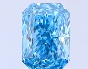 0.88ct RADIANT Fancy Vivid Blue VS1 Coloured Lab diamond