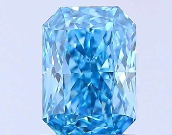 0.88ct RADIANT Fancy Vivid Blue VS1 Coloured Lab diamond