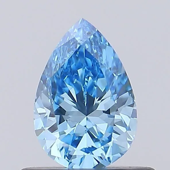 0.53ct PEAR Fancy Vivid Blue VVS2 Coloured Lab diamond