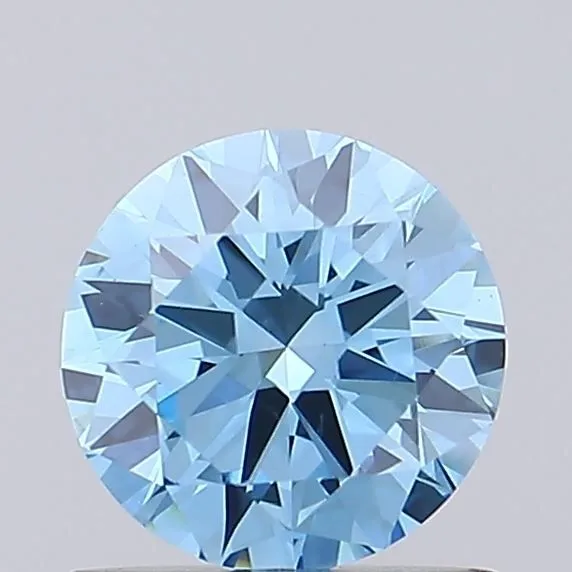 0.67ct ROUND Fancy Vivid Blue VS1 Coloured Lab diamond