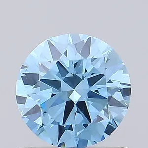 0.67ct ROUND Fancy Vivid Blue VS1 Coloured Lab diamond
