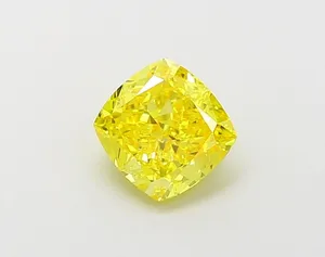 1.08ct CUSHION Fancy Vivid Yellow VVS1 Coloured Lab diamond