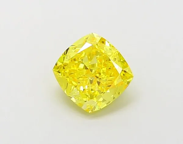 1.08ct CUSHION Fancy Vivid Yellow VVS1 Coloured Lab diamond