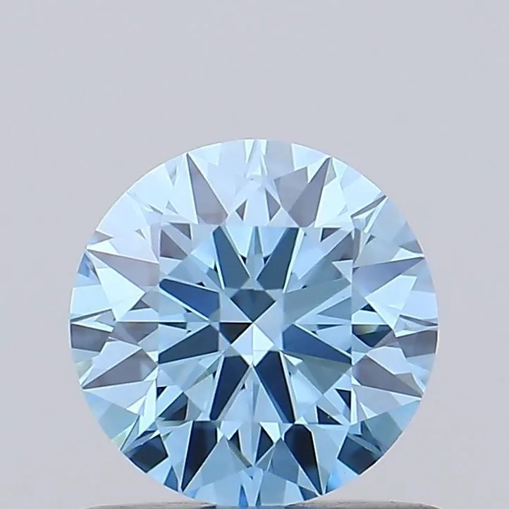 0.74ct ROUND Fancy Vivid Blue VS1 Coloured Lab diamond