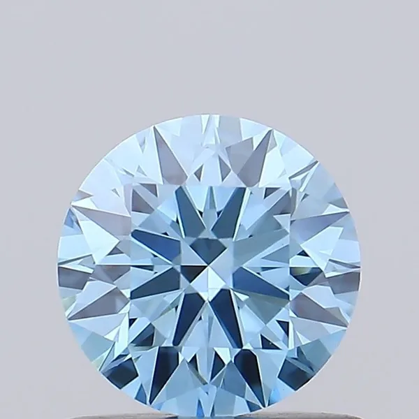 0.74ct ROUND Fancy Vivid Blue VS1 Coloured Lab diamond