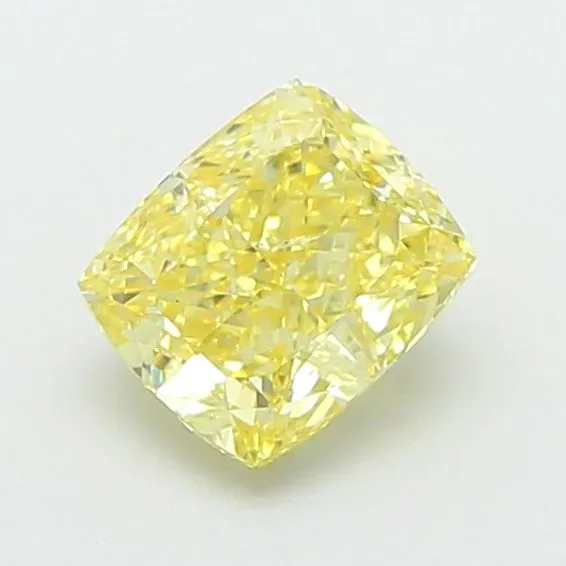1.01ct CUSHION Fancy Intense Yellow VS1 Coloured Lab diamond