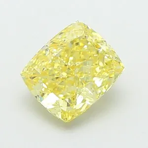 1.01ct CUSHION Fancy Intense Yellow VS1 Coloured Lab diamond