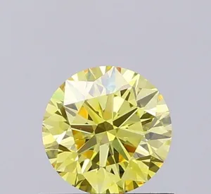 0.74ct ROUND Fancy Intense Yellow VVS1 Coloured Lab diamond