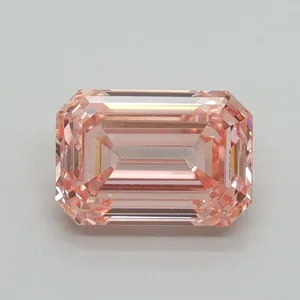 1.01ct EMERALD Fancy Vivid Pink VS1 Coloured Lab diamond