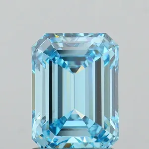 1.79ct EMERALD Fancy Vivid Blue VVS2 Coloured Lab diamond