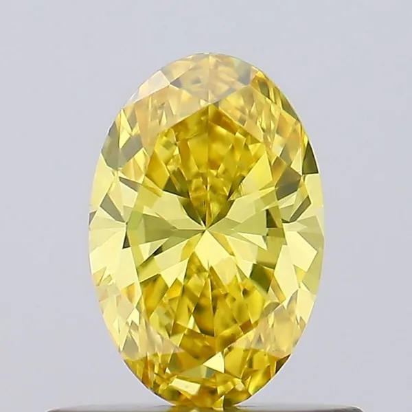 0.49ct OVAL Fancy Vivid Yellow VS1 Coloured Lab diamond