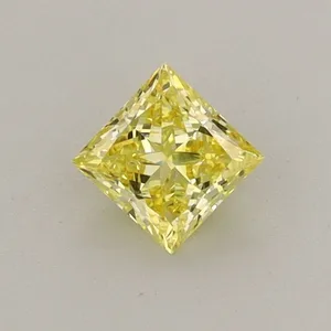 0.39ct PRINCESS Fancy Vivid Yellow VS1 Coloured Lab diamond