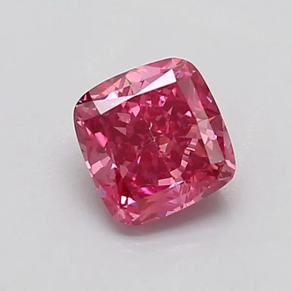 0.78ct CUSHION Fancy Vivid Pink VVS2 Coloured Lab diamond