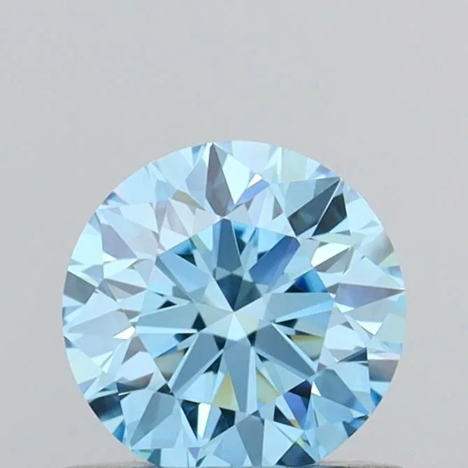 0.57ct ROUND Fancy Vivid Blue VVS1 Coloured Lab diamond