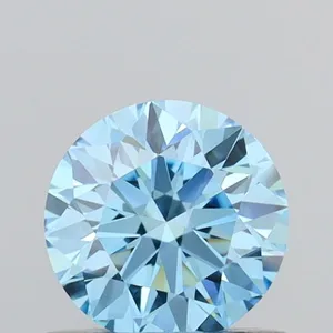 0.57ct ROUND Fancy Vivid Blue VVS1 Coloured Lab diamond
